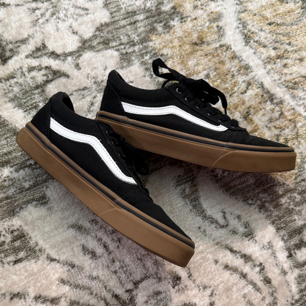 Vans Ward Kids Black/Gum/White Sneakers Kids Sz 3 - Picture 6 of 9